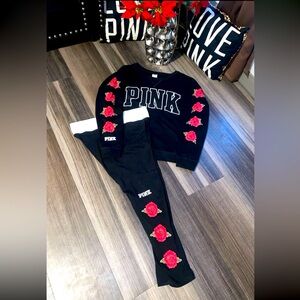 Vs pink rose embroidery set